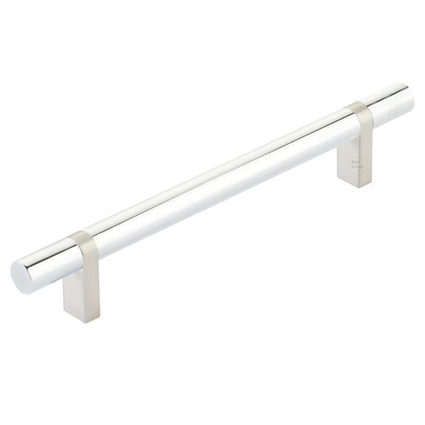 Emtek - Select Bar Cabinet Pull 6 Inch C-C,  Rectangular Bar Stem, Smooth Bar