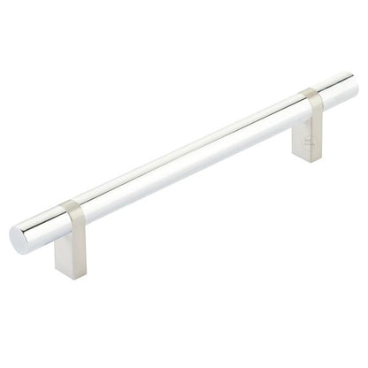 Emtek - Select Bar Cabinet Pull 6 Inch C-C,  Rectangular Bar Stem, Smooth Bar