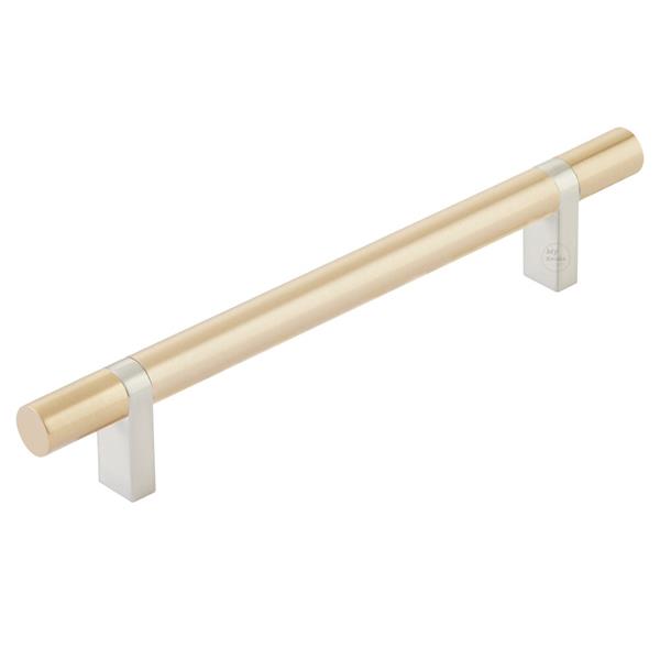 Emtek - Select Bar Cabinet Pull 6 Inch C-C,  Rectangular Bar Stem, Smooth Bar