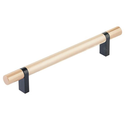 Emtek - Select Bar Cabinet Pull 6 Inch C-C,  Rectangular Bar Stem, Smooth Bar