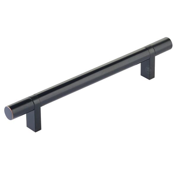Emtek - Select Bar Cabinet Pull 6 Inch C-C,  Rectangular Bar Stem, Smooth Bar