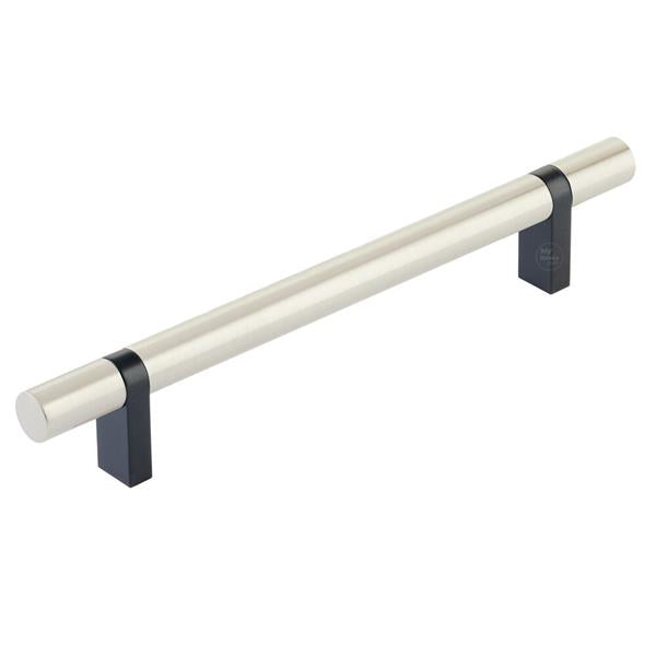 Emtek - Select Bar Cabinet Pull 6 Inch C-C,  Rectangular Bar Stem, Smooth Bar