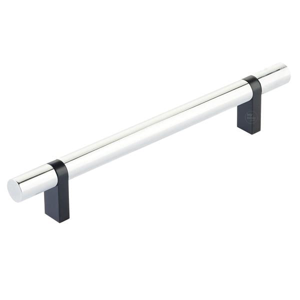 Emtek - Select Bar Cabinet Pull 6 Inch C-C,  Rectangular Bar Stem, Smooth Bar