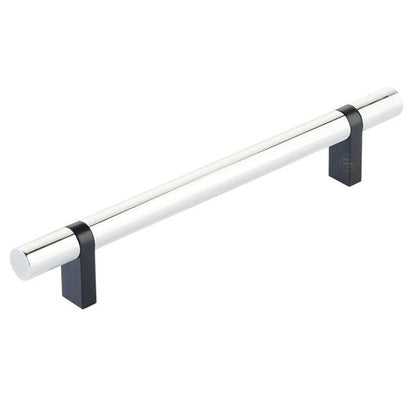 Emtek - Select Bar Cabinet Pull 6 Inch C-C,  Rectangular Bar Stem, Smooth Bar