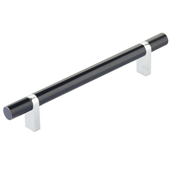 Emtek - Select Bar Cabinet Pull 6 Inch C-C,  Rectangular Bar Stem, Smooth Bar