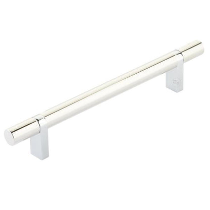 Emtek - Select Bar Cabinet Pull 6 Inch C-C,  Rectangular Bar Stem, Smooth Bar