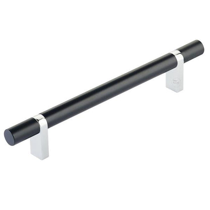 Emtek - Select Bar Cabinet Pull 6 Inch C-C,  Rectangular Bar Stem, Smooth Bar