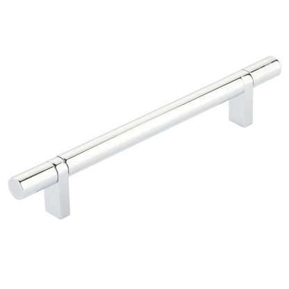 Emtek - Select Bar Cabinet Pull 6 Inch C-C,  Rectangular Bar Stem, Smooth Bar