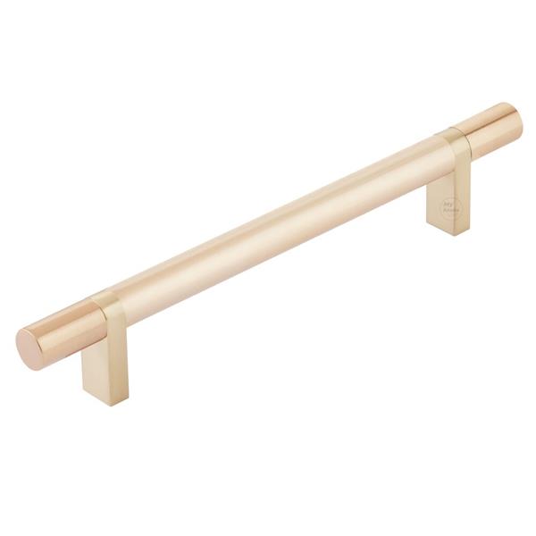Emtek - Select Bar Cabinet Pull 6 Inch C-C,  Rectangular Bar Stem, Smooth Bar