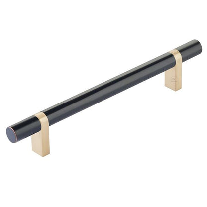 Emtek - Select Bar Cabinet Pull 6 Inch C-C,  Rectangular Bar Stem, Smooth Bar
