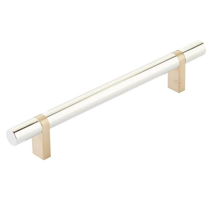 Emtek - Select Bar Cabinet Pull 6 Inch C-C,  Rectangular Bar Stem, Smooth Bar