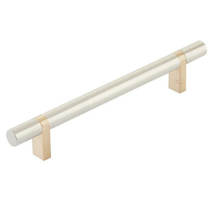 Emtek - Select Bar Cabinet Pull 6 Inch C-C,  Rectangular Bar Stem, Smooth Bar