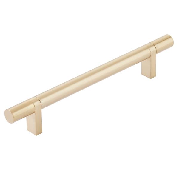 Emtek - Select Bar Cabinet Pull 6 Inch C-C,  Rectangular Bar Stem, Smooth Bar