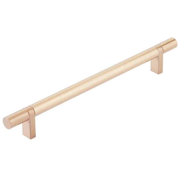 Emtek - Select Bar Cabinet Pull 8 Inch C-C, Rectangular Bar Stem, Smooth Bar