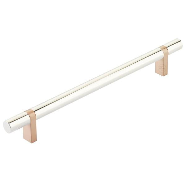 Emtek - Select Bar Cabinet Pull 8 Inch C-C, Rectangular Bar Stem, Smooth Bar
