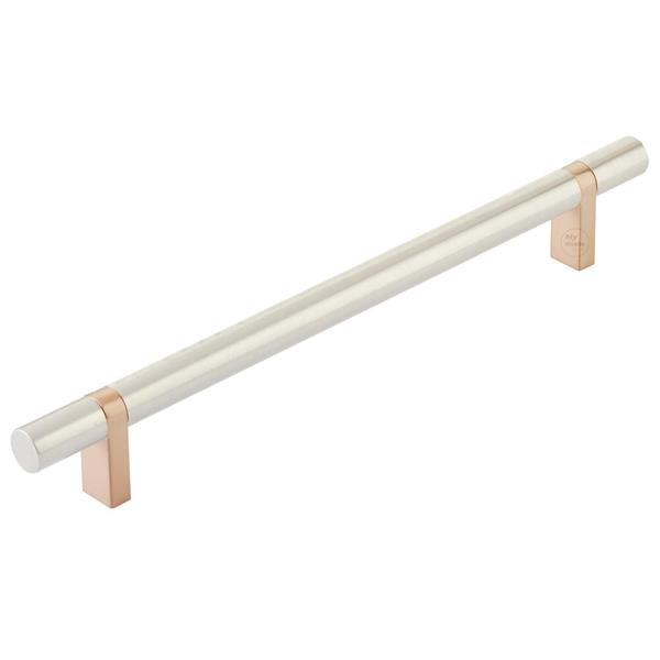 Emtek - Select Bar Cabinet Pull 8 Inch C-C, Rectangular Bar Stem, Smooth Bar