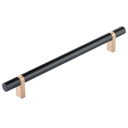 Emtek - Select Bar Cabinet Pull 8 Inch C-C, Rectangular Bar Stem, Smooth Bar