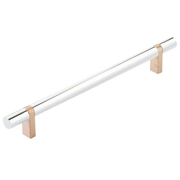 Emtek - Select Bar Cabinet Pull 8 Inch C-C, Rectangular Bar Stem, Smooth Bar