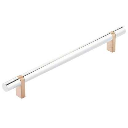 Emtek - Select Bar Cabinet Pull 8 Inch C-C, Rectangular Bar Stem, Smooth Bar