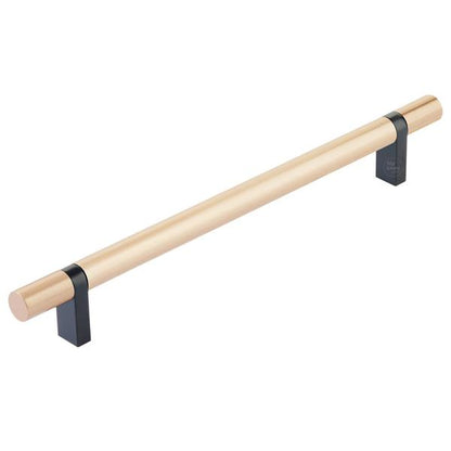 Emtek - Select Bar Cabinet Pull 8 Inch C-C, Rectangular Bar Stem, Smooth Bar