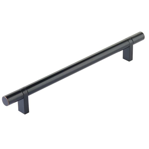 Emtek - Select Bar Cabinet Pull 8 Inch C-C, Rectangular Bar Stem, Smooth Bar