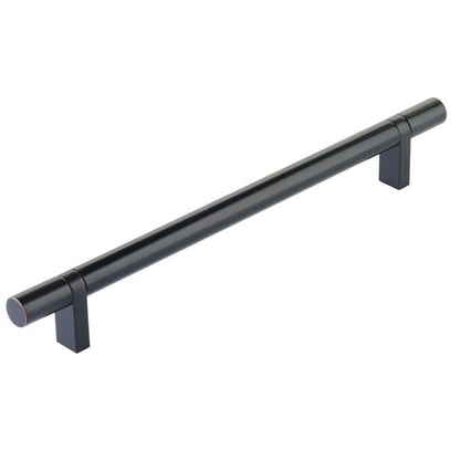 Emtek - Select Bar Cabinet Pull 8 Inch C-C, Rectangular Bar Stem, Smooth Bar