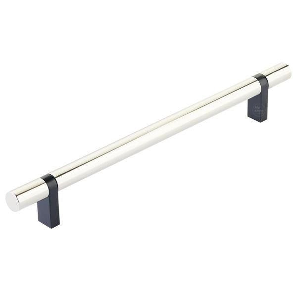 Emtek - Select Bar Cabinet Pull 8 Inch C-C, Rectangular Bar Stem, Smooth Bar