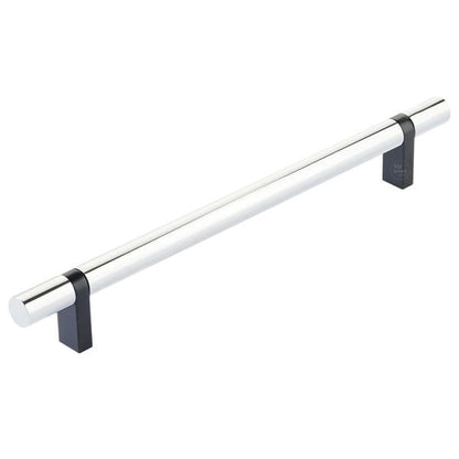 Emtek - Select Bar Cabinet Pull 8 Inch C-C, Rectangular Bar Stem, Smooth Bar