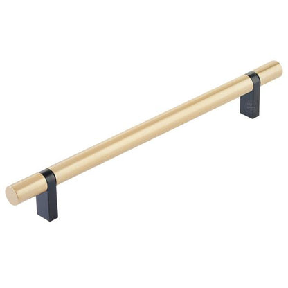 Emtek - Select Bar Cabinet Pull 8 Inch C-C, Rectangular Bar Stem, Smooth Bar