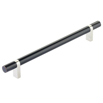 Emtek - Select Bar Cabinet Pull 8 Inch C-C, Rectangular Bar Stem, Smooth Bar