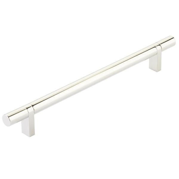 Emtek - Select Bar Cabinet Pull 8 Inch C-C, Rectangular Bar Stem, Smooth Bar