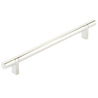 Emtek - Select Bar Cabinet Pull 8 Inch C-C, Rectangular Bar Stem, Smooth Bar