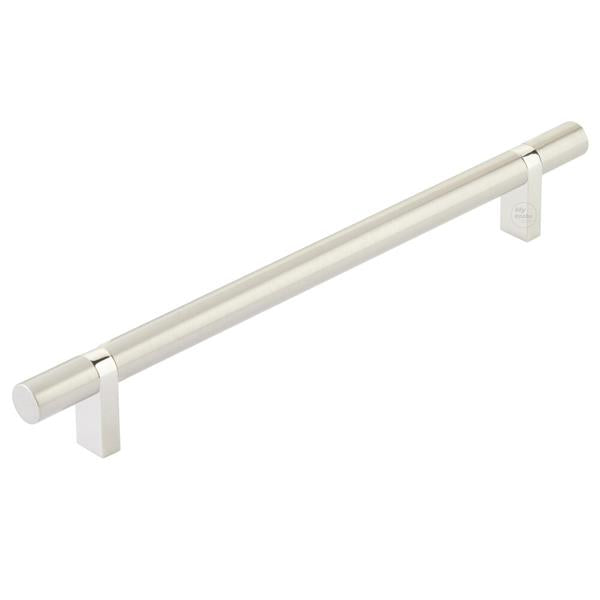 Emtek - Select Bar Cabinet Pull 8 Inch C-C, Rectangular Bar Stem, Smooth Bar