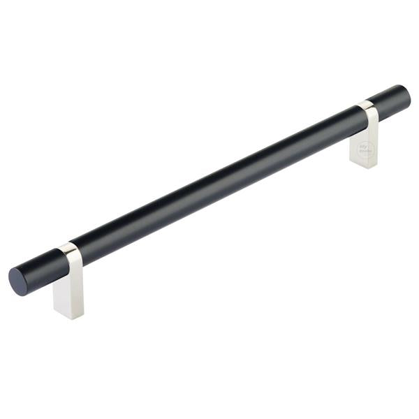 Emtek - Select Bar Cabinet Pull 8 Inch C-C, Rectangular Bar Stem, Smooth Bar