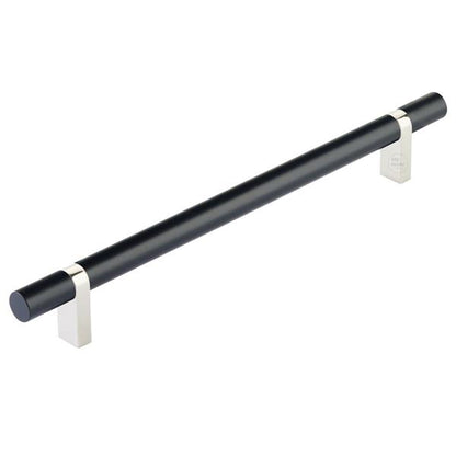 Emtek - Select Bar Cabinet Pull 8 Inch C-C, Rectangular Bar Stem, Smooth Bar