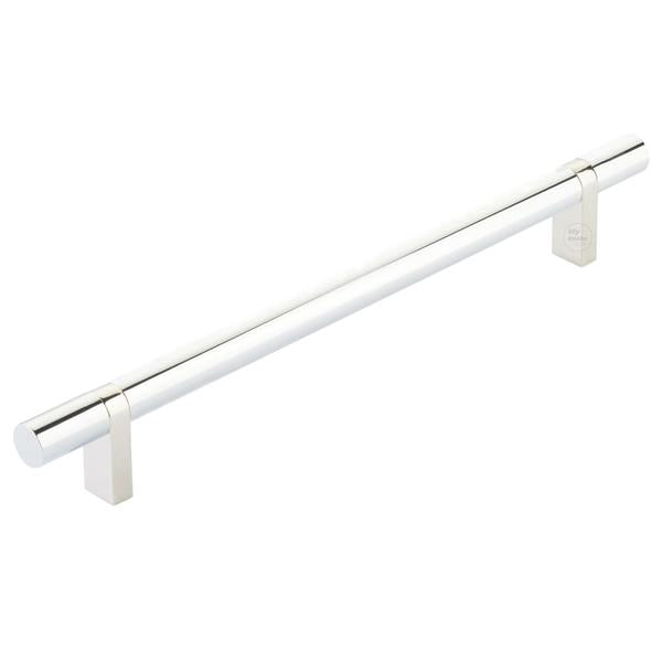 Emtek - Select Bar Cabinet Pull 8 Inch C-C, Rectangular Bar Stem, Smooth Bar