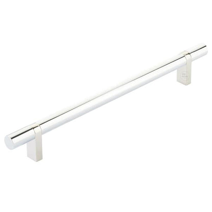 Emtek - Select Bar Cabinet Pull 8 Inch C-C, Rectangular Bar Stem, Smooth Bar