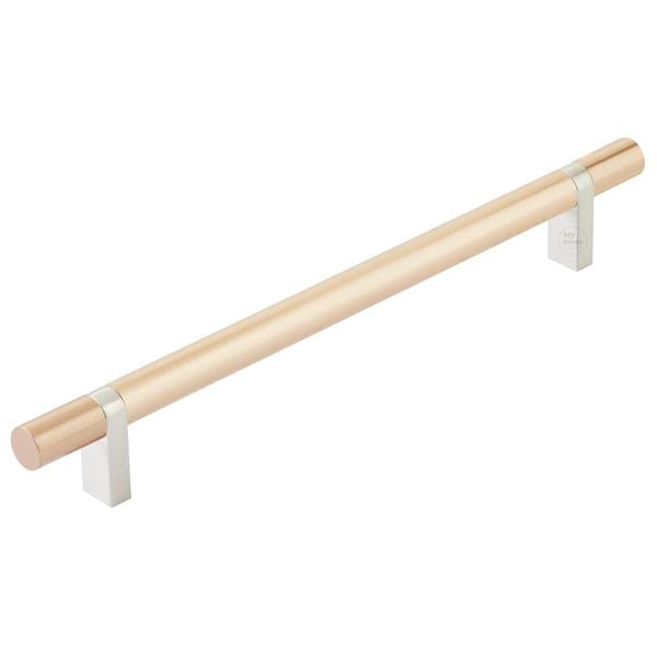 Emtek - Select Bar Cabinet Pull 8 Inch C-C, Rectangular Bar Stem, Smooth Bar