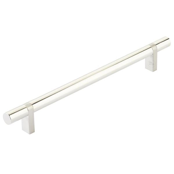 Emtek - Select Bar Cabinet Pull 8 Inch C-C, Rectangular Bar Stem, Smooth Bar