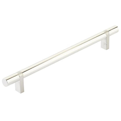 Emtek - Select Bar Cabinet Pull 8 Inch C-C, Rectangular Bar Stem, Smooth Bar