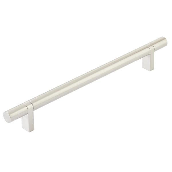 Emtek - Select Bar Cabinet Pull 8 Inch C-C, Rectangular Bar Stem, Smooth Bar