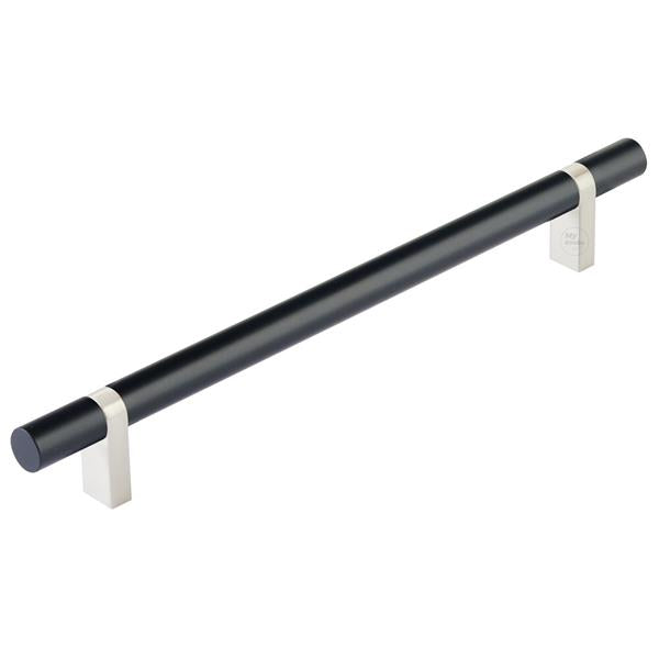 Emtek - Select Bar Cabinet Pull 8 Inch C-C, Rectangular Bar Stem, Smooth Bar