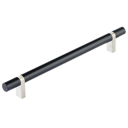 Emtek - Select Bar Cabinet Pull 8 Inch C-C, Rectangular Bar Stem, Smooth Bar