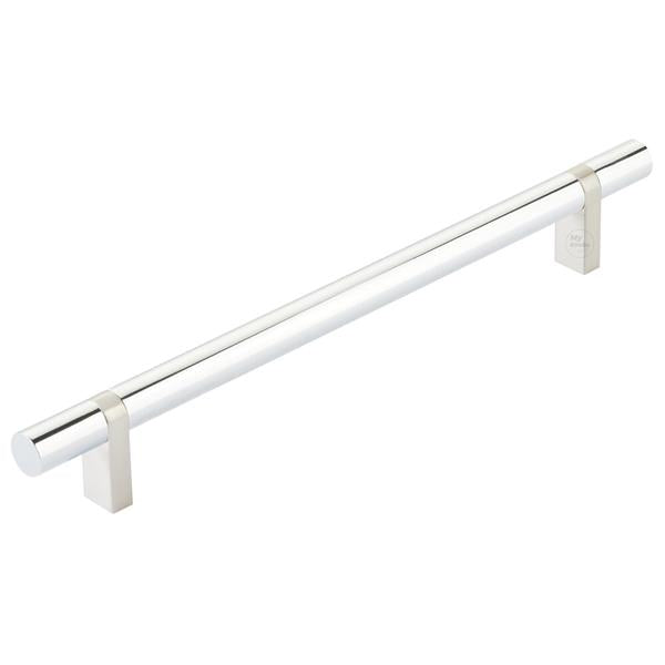Emtek - Select Bar Cabinet Pull 8 Inch C-C, Rectangular Bar Stem, Smooth Bar