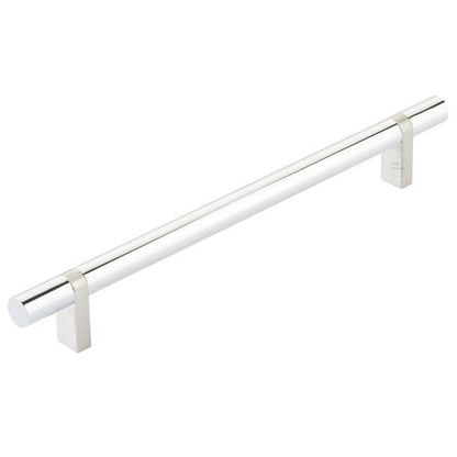 Emtek - Select Bar Cabinet Pull 8 Inch C-C, Rectangular Bar Stem, Smooth Bar