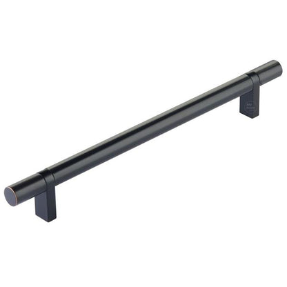 Emtek - Select Bar Cabinet Pull 8 Inch C-C, Rectangular Bar Stem, Smooth Bar