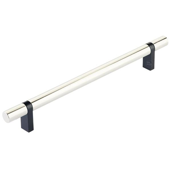 Emtek - Select Bar Cabinet Pull 8 Inch C-C, Rectangular Bar Stem, Smooth Bar