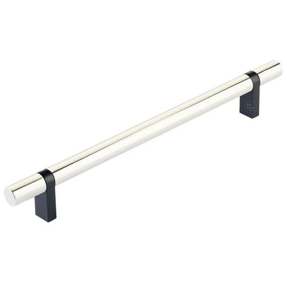 Emtek - Select Bar Cabinet Pull 8 Inch C-C, Rectangular Bar Stem, Smooth Bar