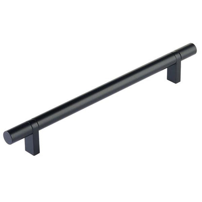 Emtek - Select Bar Cabinet Pull 8 Inch C-C, Rectangular Bar Stem, Smooth Bar