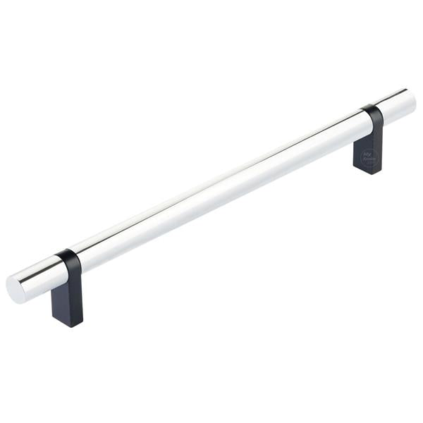 Emtek - Select Bar Cabinet Pull 8 Inch C-C, Rectangular Bar Stem, Smooth Bar
